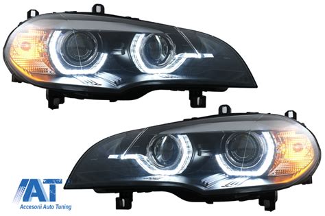 Faruri Xenon Angel Eyes D Dual Halo Rims Led Drl Compatibil Cu Bmw X