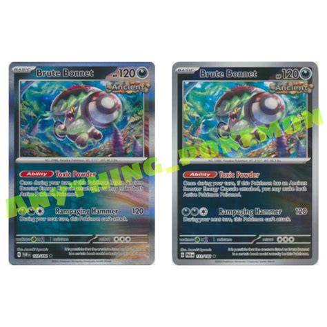 Pokemon Card Brute Bonnet 123 182 HOLO REVERSE HOLO Scarlet