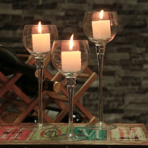 3pcs Set Crystal Glass Candle Holder Candelabro De Vela Crystal Centerpieces Votive Candle