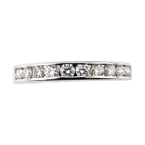 14 Karat White Gold And Diamond Wedding Band For Sale At 1stdibs