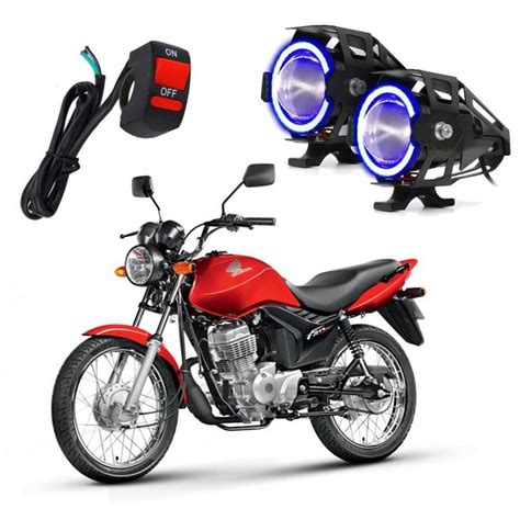 Kit Farol De Milha Para Moto Cg Fan