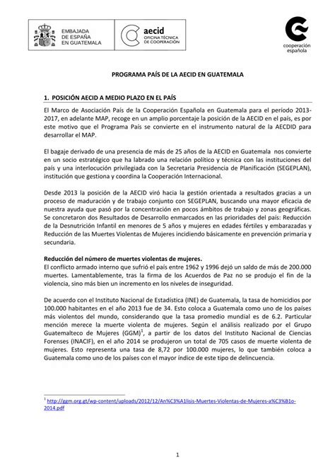 PDF PROGRAMA PAÍS DE LA AECID EN GUATEMALA 1 y calidad 1