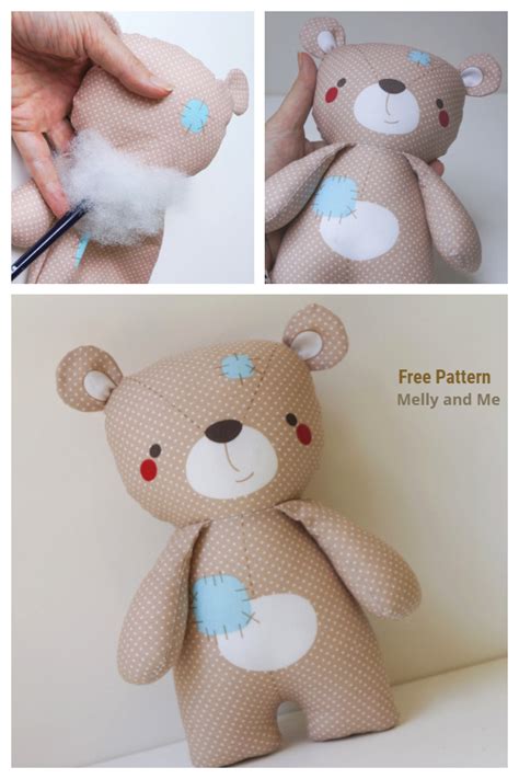 DIY Fabric Teddy Bear Free Sewing Patterns Fabric Art DIY Teddy