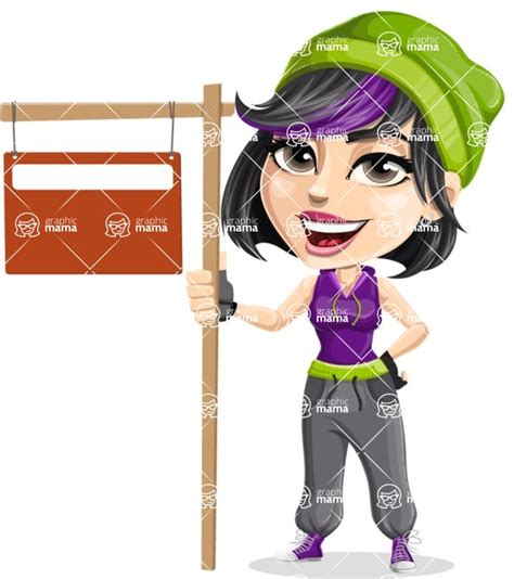 Female Hip Hop Dancer Cartoon Vector Character Street Sign Graphicmama