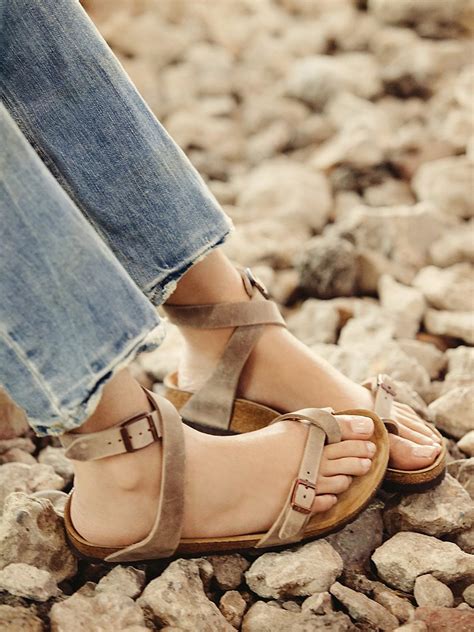 Free People Yara Suede Sandals In Beige Tobacco Lyst