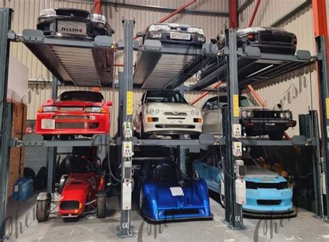 Triple Stacker Car Storage Lifts Post Car Parking Lift Level