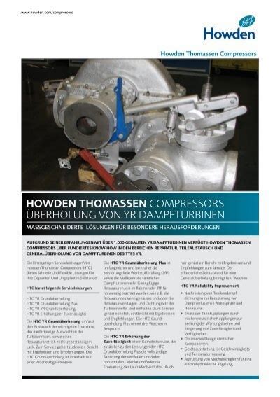 Howden Thomassen Compressors Ã Berholung Von Yr