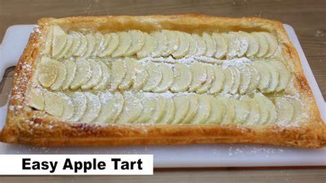 How To Make An Apple Tart Easy Homemade Apple Tart Recipe With Puff Pastry Youtube