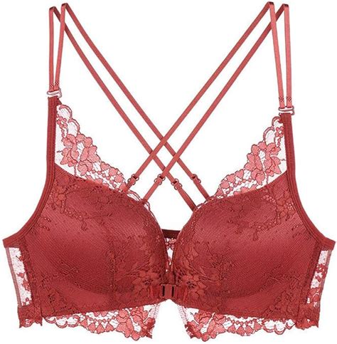 Sexy Lace V Neck Bralette Womens Front Close Crosscriss Back Bra With