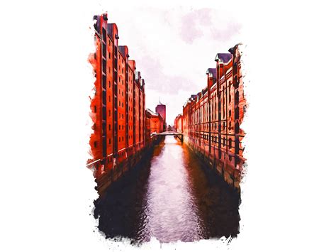 Hamburg Germany Unique Watercolor Graphic by Poster BoutiqueCreative
