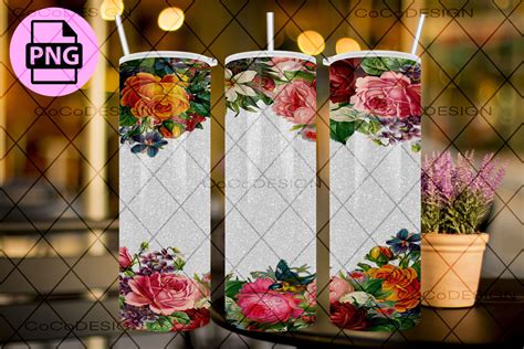 Oz Tumbler Flowers Graphic By Cocodesign Creative Fabrica