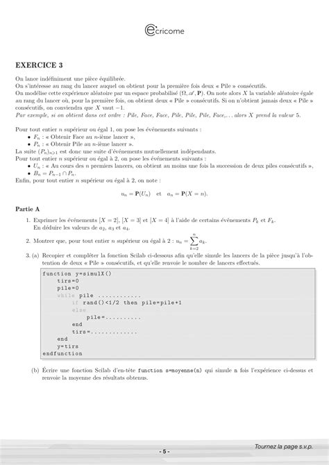 Mathématiques E ECRICOME 2021 Sujet Mister Prépa