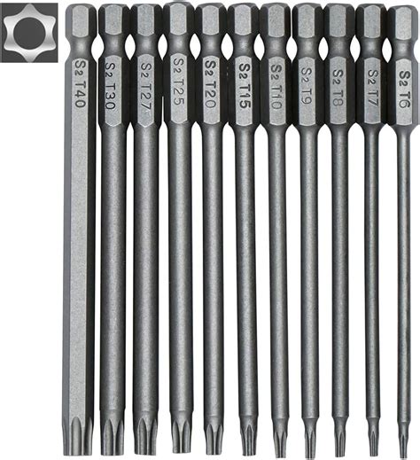 Jeu de 11 embouts longs Torx pour tournevis et visseuse électrique