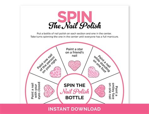 Spin The Nail Polish Game Printable Sleepover Game For Tween And Teenage