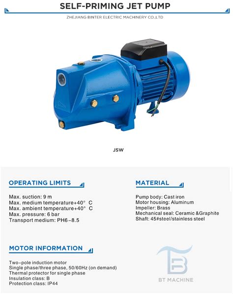 Jsw 10m 075kw 1hp Jsw Series Jet Self Priming Clean Water Pump Manufacturers And Suppliers