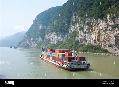 Container Ship On The Yangtze River China Stock Photo Alamy