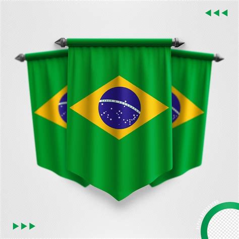 Uma Bandeira Verde E Amarela A Palavra Brasil PSD Premium