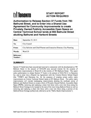 Fillable Online Toronto Authorization To Release Section Funds From