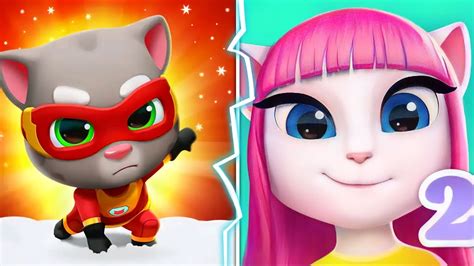 Talking Tom Hero Dash Vs My Angela 2 Who Is Best Vs Gameplay Youtube