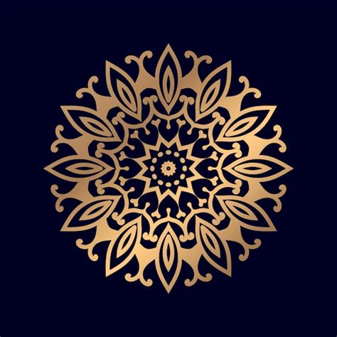 Mandala De Oro Sobre Un Fondo Negro Vector Premium