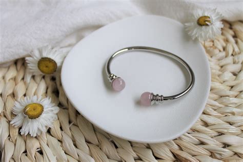 Bracelet cuivre aimants jonc quartz rose Nature Découvertes