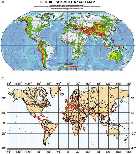 Map A World Map Of Seismic Hazard Produced By Gshap And B Download Scientific Diagram