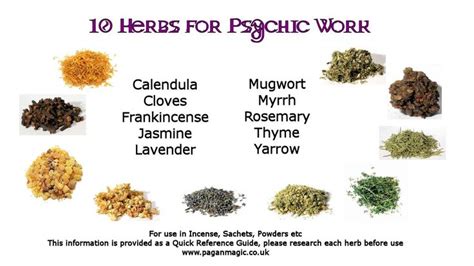 10 Herbs For Use In Psychic Work Herbal Magic Magic Herbs Magical Herbs