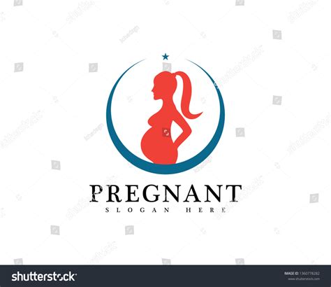 Pregnant Woman Line Art Symbols Template Vector Royalty Free Stock