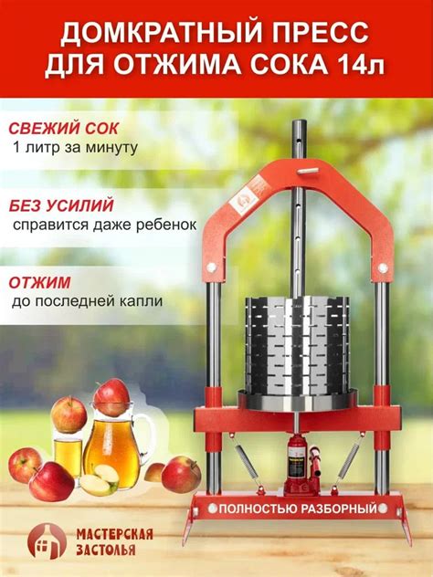 Пресс для отжима сока домкратный Мастерская застолья 14 литров купить в ...