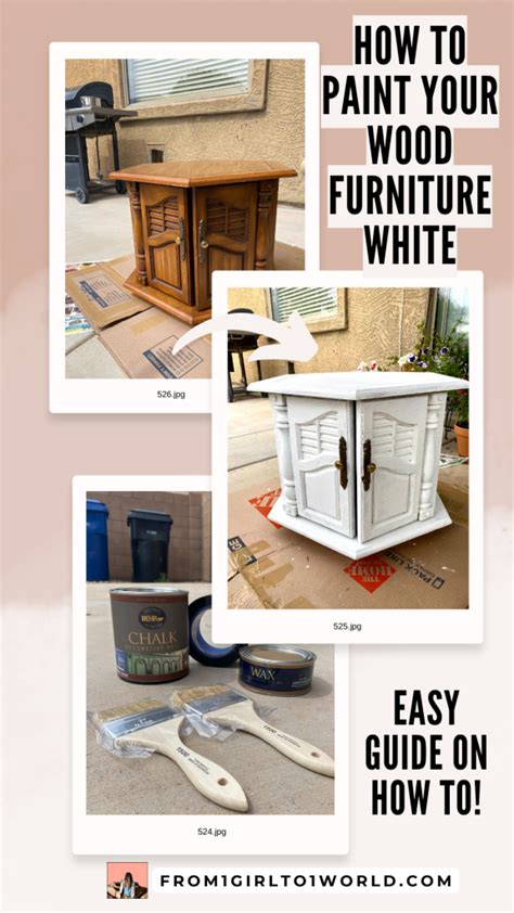 How to Paint Your Wood Furniture White | From One Girl to One World