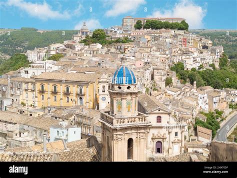 Ragusa Sicilia Italie Une Vue Sur La Ville Baroque Touristique De