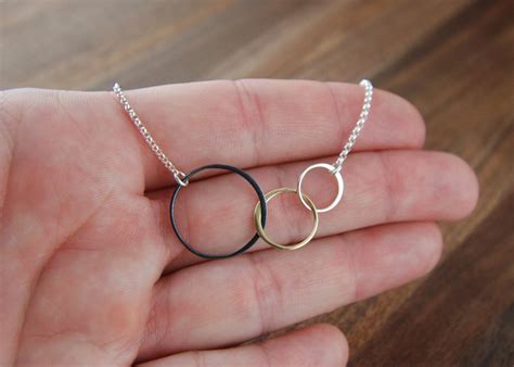 Linked Circles Infinity Necklace In Sterling Silver Entwined Etsy