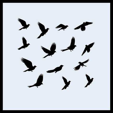 Premium Vector Flock Of Birds Silhouette Vector Clip Art