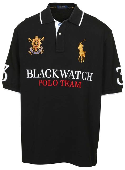 Polo Rl Mens Big And Tall Black Watch Polo Team Shirt 3xb Black