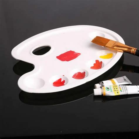 Design with Thumb Hole White Painting Pallet Plastic Art Paint Drawing ...