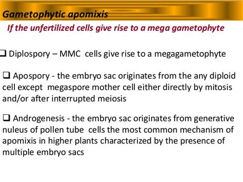 Apomixis in plants