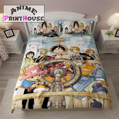 One Piece Bed Set Blanket And Bed Sheets Anime Bed Set Anime Print House