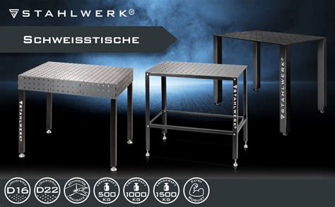 STAHLWERK Schweißtisch Montagetisch mit 500 kg Tragkraft und 3 mm