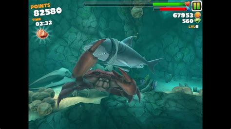 Hungry Shark Evolution Defeating Giant Crab With Megalodon Gameplay