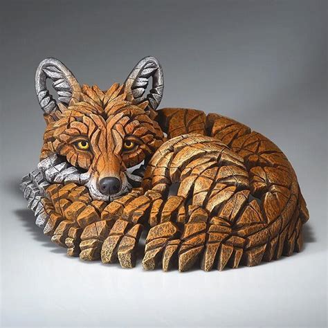 Curled Up Fox Edge Sculpture Ed49 By Matt Buckley