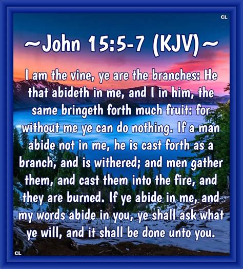 JOHN 15 5 7 KJV AMEN Bible Verses Biblical Quotes Scriptures