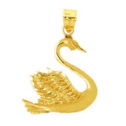 K Gold Swan Pendant