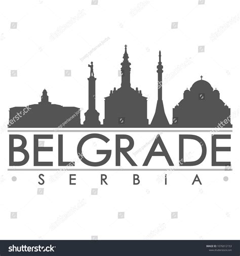 Belgrade Serbia Skyline Silhouette Design City 스톡 벡터로열티 프리 1076012153