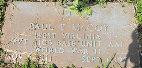 Paul Edward Mccoy 1910 1971 Find A Grave äreminne