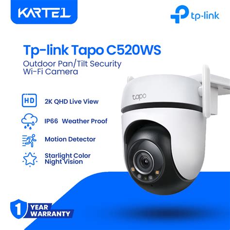 TP LINK TAPO C520WS 2K QHD Outdoor 360 Pan Tilt Security WiFi IP Camera