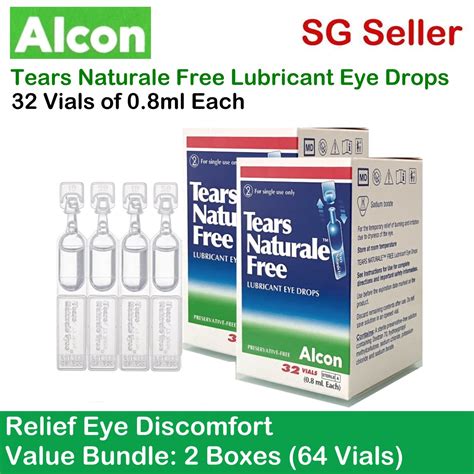 Alcon Tears Naturale Free Lubricant Eye Drops Vials Of Ml