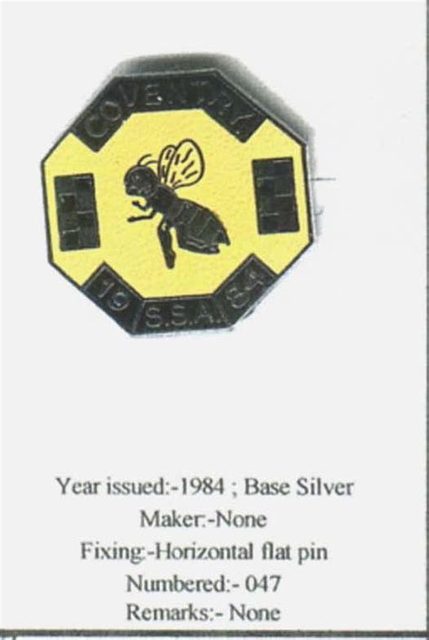 Coventry Bees Badges 1984