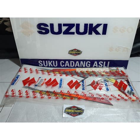 Jual Striping Stiker Suzuki Arashi 125 Merah Putih Original SGP Fullset