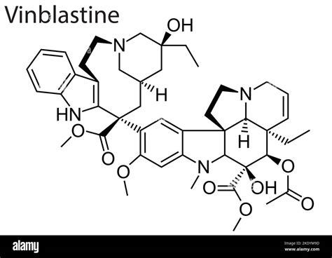 Una estructura química de un medicamento contra el cáncer vinblastina