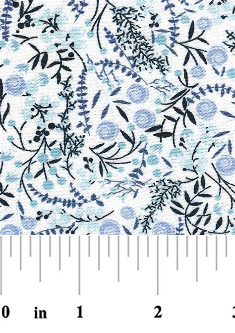 Blue Floral Fabric | Floral Fabric Wholesale | 100% Cotton